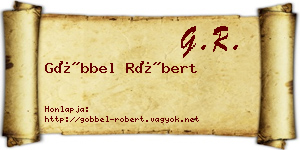 Göbbel Róbert névjegykártya